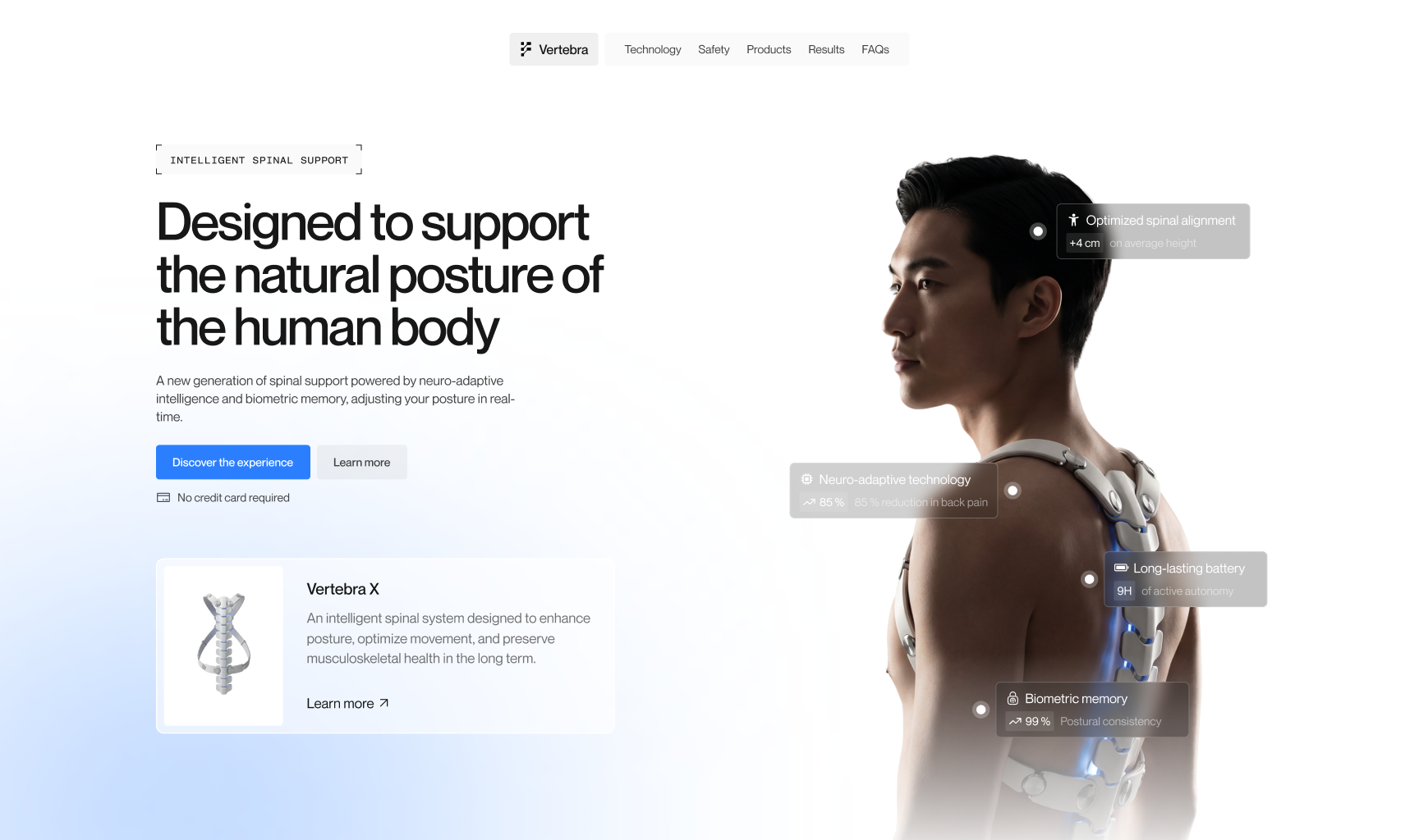 Vertebra — Hero section design